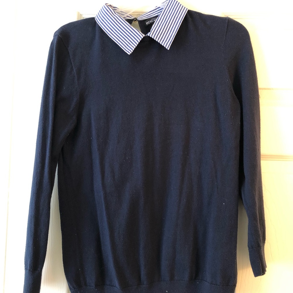J Crew Women’s Navy Collared Sweater